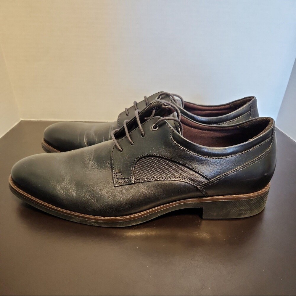Johnston & Murphy Men's Sz10.5 Holcomb Plain Toe Oxfords Black